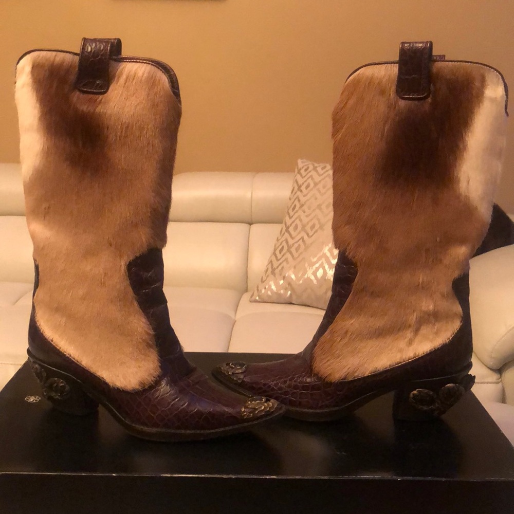 Authentic Giuseppe Zanotti Cowhide Cowboy Boots